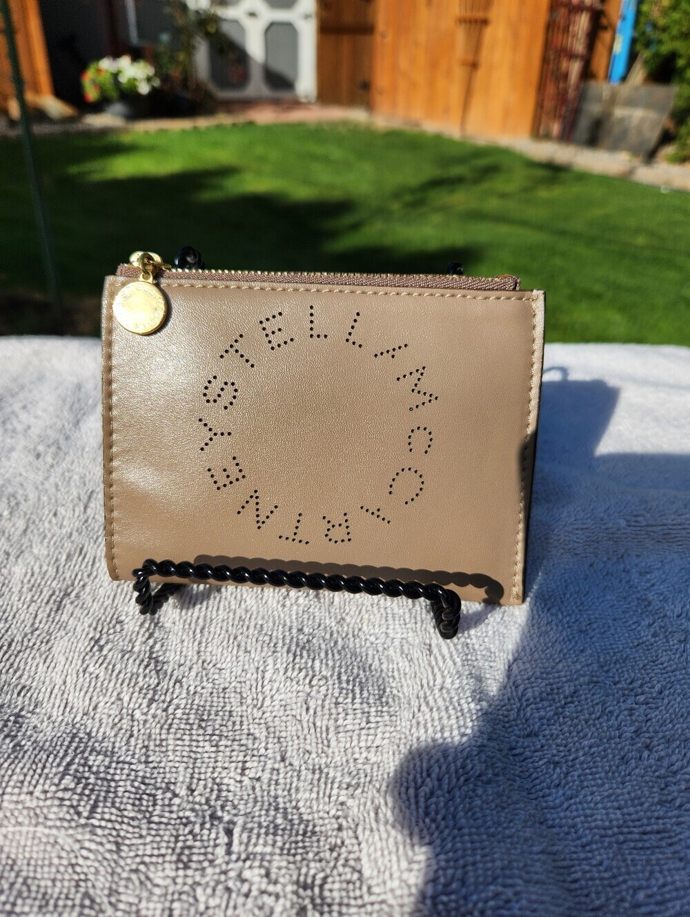 Stella McCartney Gray Perforated Logo Wallet